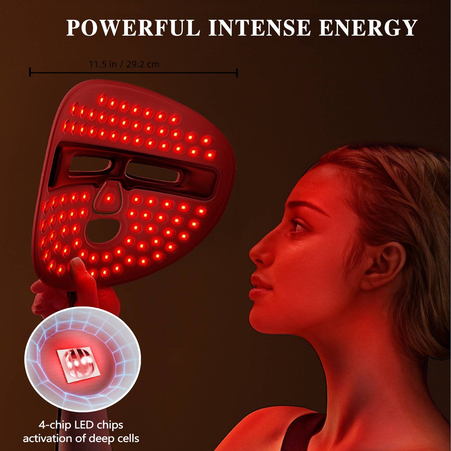 RIFRIA LED Face Mask for Facial Care – Red Light Therapy Mask for Face, Home & Travel