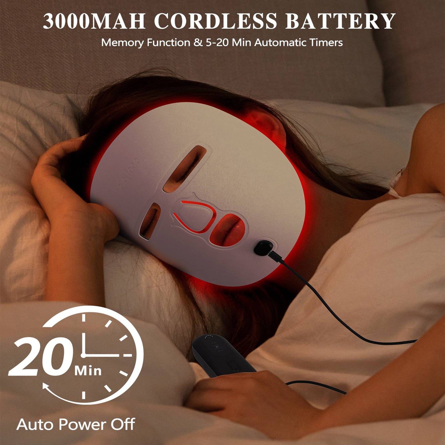 RIFRIA LED Face Mask for Facial Care – Red Light Therapy Mask for Face, Home & Travel